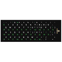 Наклейка на клавиатуру XoKo 48 keys UA/rus green, Latin white (XK-KB-STCK-SM) MM