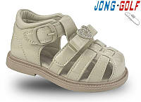 Босоніжки сандалі шкіряні для дівчинки бежеві закритий носок 22-27 детские босоножки для девочки Jong Golf 23