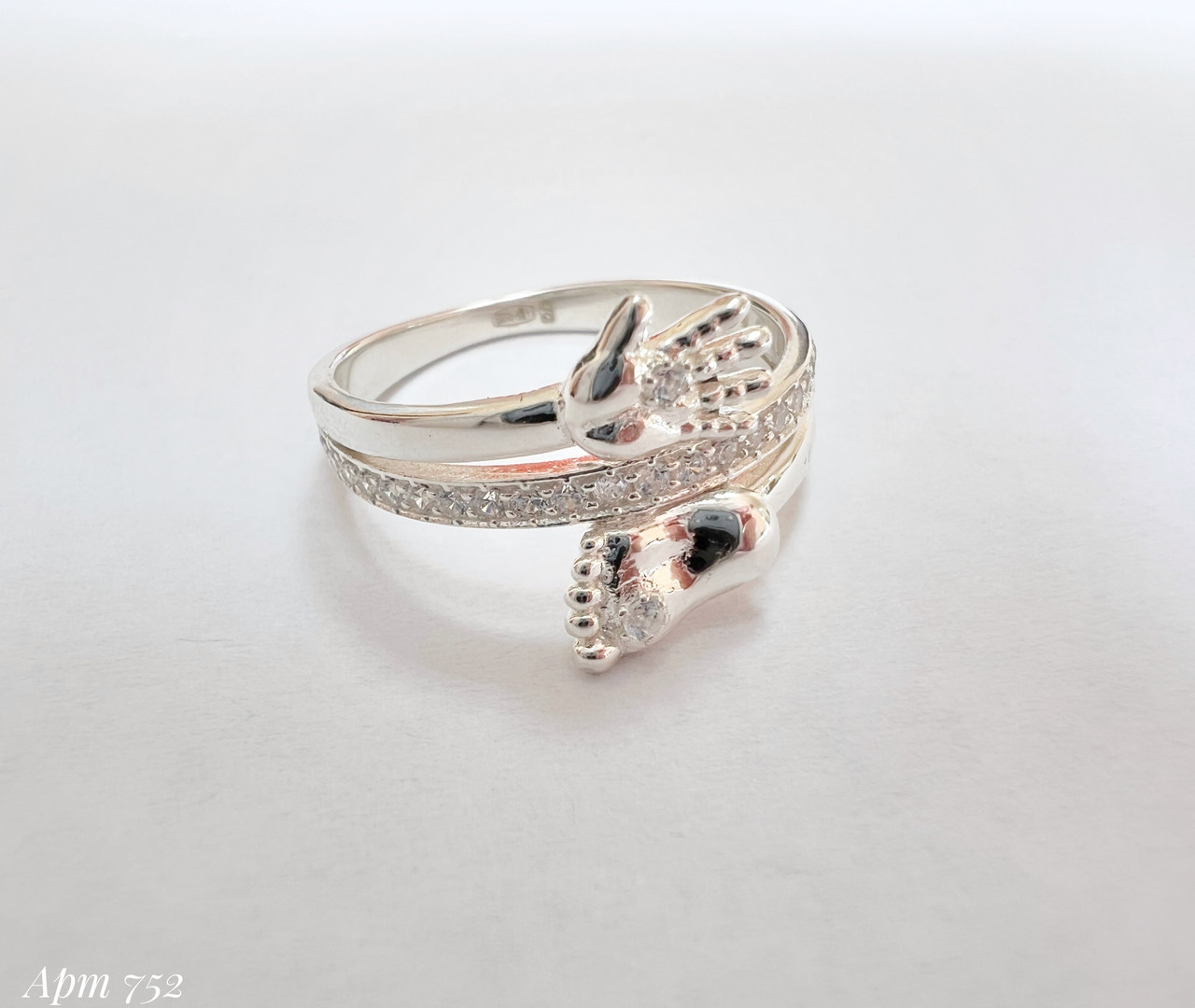 Срібна каблучка ручка/ніжка (можливо у позолоті), фото 1