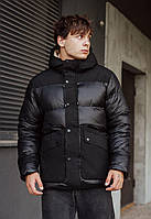 Зимняя мужская черная куртка Staff для мужчины mp black Dobuy Зимова чоловіча чорна куртка Staff для чоловіка