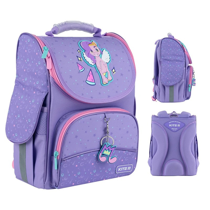 Рюкзак шкільний каркасний Kite My Little Pony на зріст 115-130 см, 35х25х13 см, 968г, Фіолетовий (LP24-501S)