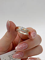 Срібна каблучка з золотом 375п