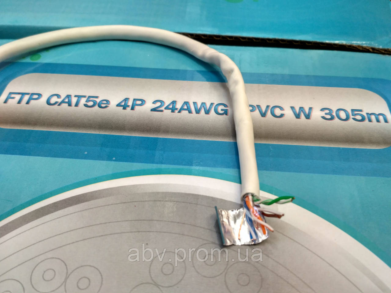 FTP 4x2x0.5 Кабель витая пара, медь Cat5e FinMark FTP 4P 24AWG PVC W 305m Pull Box бухта в коробке - фото 4 - id-p404308307