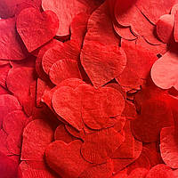 Конфеті сердечка тіш'ю червоні 25 мм, 50 грамів (Китай)