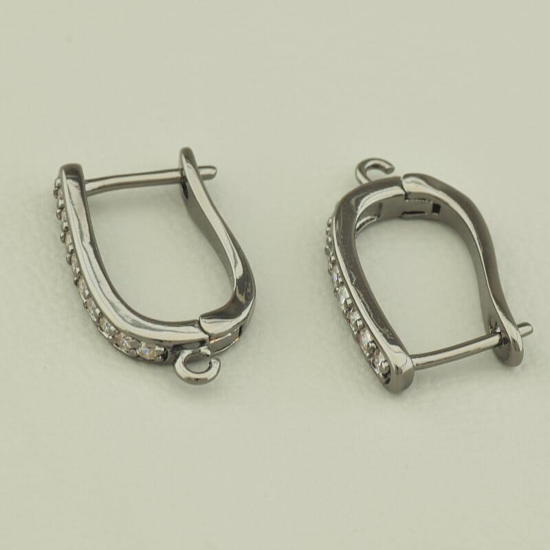 Швензи Пара Фіаніт 15х2мм. (хром), фото 1