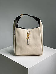 Жіноча сумка Ів Сен Лоран бежева Yves Saint Laurent Beige Le 5 a 7 Supple in Grained Leather