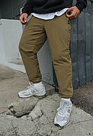 Утепленные джогеры для мужчины спортивные штаны Staff ba khaki fleece Dobuy Утеплені джогери для чоловіка