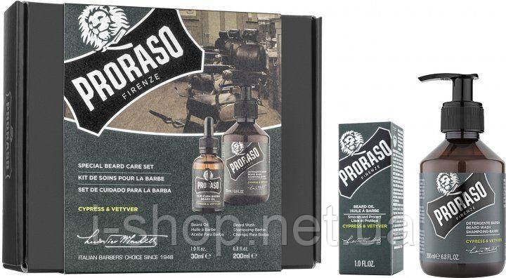 Набір для бороди Proraso Duo Pack Oil + Shampoo Cypress & Vetyver, фото 1