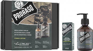 Набір для бороди Proraso Duo Pack Oil + Shampoo Cypress & Vetyver