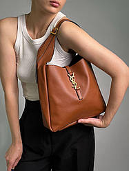 Жіноча сумка Ів Сен Лоран коричнева Yves Saint Laurent Brown Supple in Grained Leathe