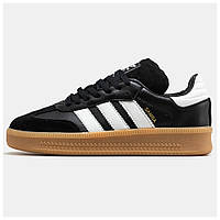 Мужские / женские кроссовки Adidas Samba XLG Black White Gum Platform, черные кожаные кроссовки адидас самба