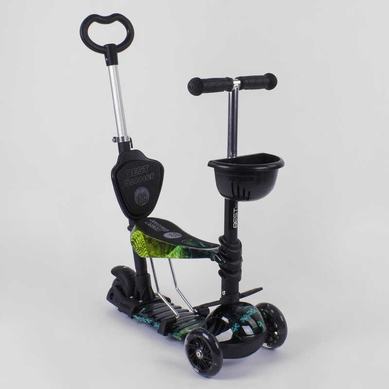 Самокат 5в1 Best Scooter, АБСТРАКЦІЯ, PU колеса, ПІДСВІЧУВАННЯ КОЛІС, в кор. 58.5х15х29см (1шт)