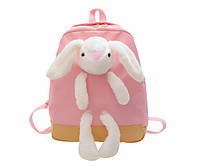 Детский рюкзак A-7757 Bunny на одно отделение с ремешком Pink