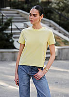 Женская футболка Staff лимонный цвет для девушки стаф. Dobuy Жіноча футболка Staff лимонний колір для дівчини