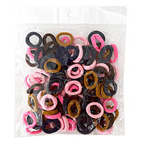 Резинки для волосся "Кольорові" 0307-1086-1 мікрофібра, 100 шт
