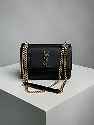 Жіноча сумка Ів Сен Лоран чорна Yves Saint Laurent Sunset Big Chain Black/Gold
