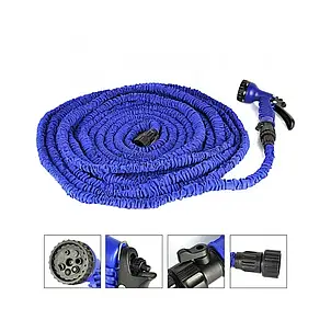 Шланг садовий X-hose з розпилювачем для води 37,5 м, Синій, фото 3