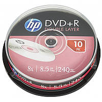 Диск DVD HP DVD+R 8.5GB 8X DL 10шт Spindle (69309/DRE00060-3)