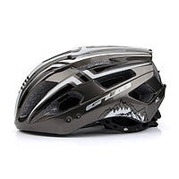 Шлем для велосипеда с габаритным фонарем и съемным козырьком GUB A2 (М 56-59cm) серый [In-Mold/19 отверстий]
