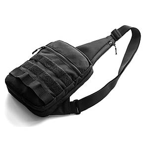 Нагрудна сумка слінг через плече для прихованого носіння зброї DANG сумка-кобура чорна тканинна