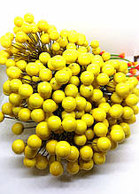 Калина лак. Діаметр — 1,2 см. 40 шт. у пучці. Колір жовтий.