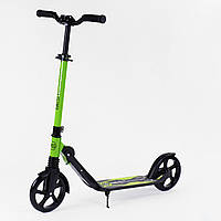 Двухколесный самокат амортизатор складной Best Scooter PU колеса 100 кг Black and green (103469)