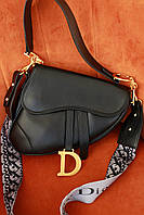Жіноча сумка-клатч Christian Dior Black чорна сумка сідло Dior LUX