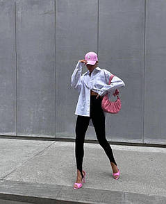 Жіноча базова сорочка оверсайз зі спущеним плечем (р. 42-48)