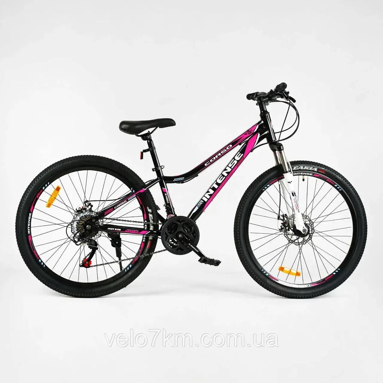 Велосипед Спортивний CORSO «INTENSE» 26" дюймів рама сталева 13’’, обладнання SAIGUAN 21 швидкість, зібран на 75%