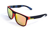 Солнцезащитные очки pol-c3 Унисекс пластиковые с черной оправой и красными линзами. Dobuy Сонцезахисні окуляри