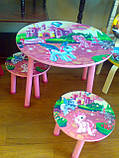 Набір дитячих меблів G002-053 (дитячий столик і стільчики), дерево. КИЇВ, фото 3