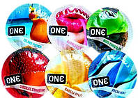 Набор из цветных презервативов со вкусами Премиумсегмент One Flavorwaves. 6 шт. Качество Премиум