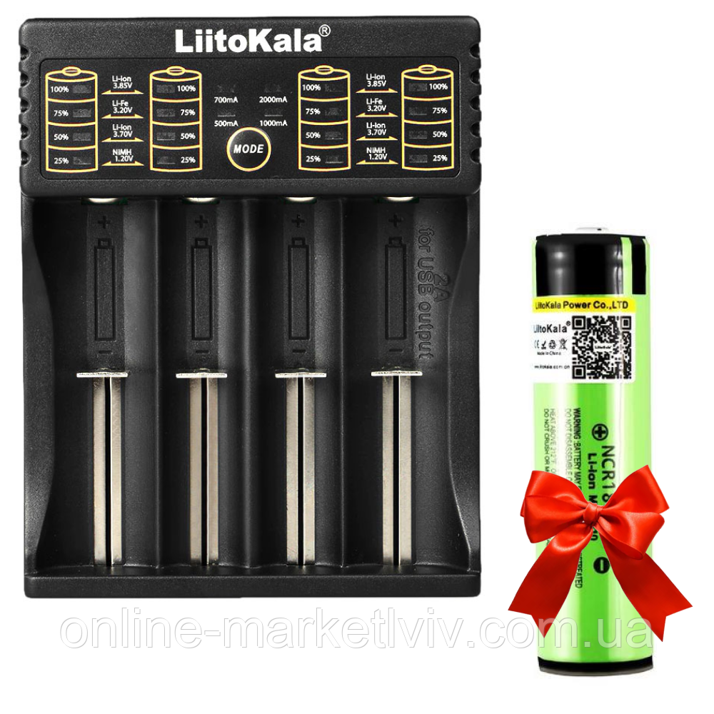 Зарядний пристрій Liitokala Lii-402 + Подарунок 1шт Акумулятор LiitoKala 18650 3400mAh, NCR 34B