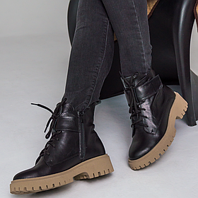 Черевики жіночі демісезонні шкіряні чорного кольору “Style Shoes”