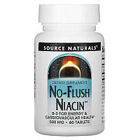 Витамины и минералы Source Naturals No-Flush Niacin 500 mg, 60 таблеток DS