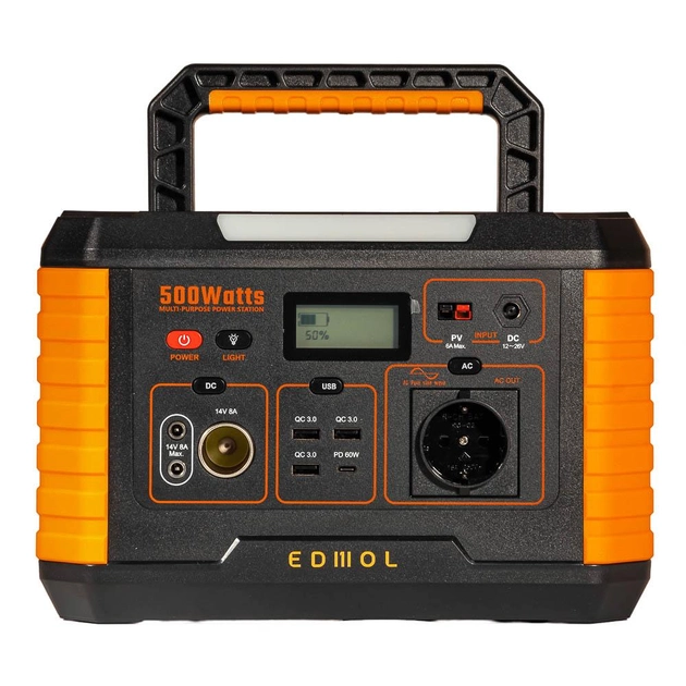 Портативна зарядна станція резервного живлення  EDМOL OSP-500W 500Вт 292x194x202мм