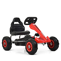 Карт педальный Bambi kart M 4036-3 надувные колеса Красный Dobuy Карт педальний Bambi kart M 4036-3 надувні