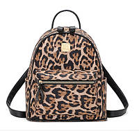 Детский леопардовый рюкзак Минерюкзачок для девочек тигровый Коричневый Dobuy Дитячий леопардовий рюкзак