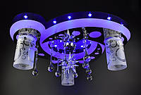Люстра потолочная Космос с цветной LED подсветкой и авто отключением с пультом 25283 Черный 20х45х45 см. d