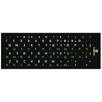 Наклейка на клавиатуру XoKo 48 keys UA/rus green, Latin white (XK-KB-STCK-SM)