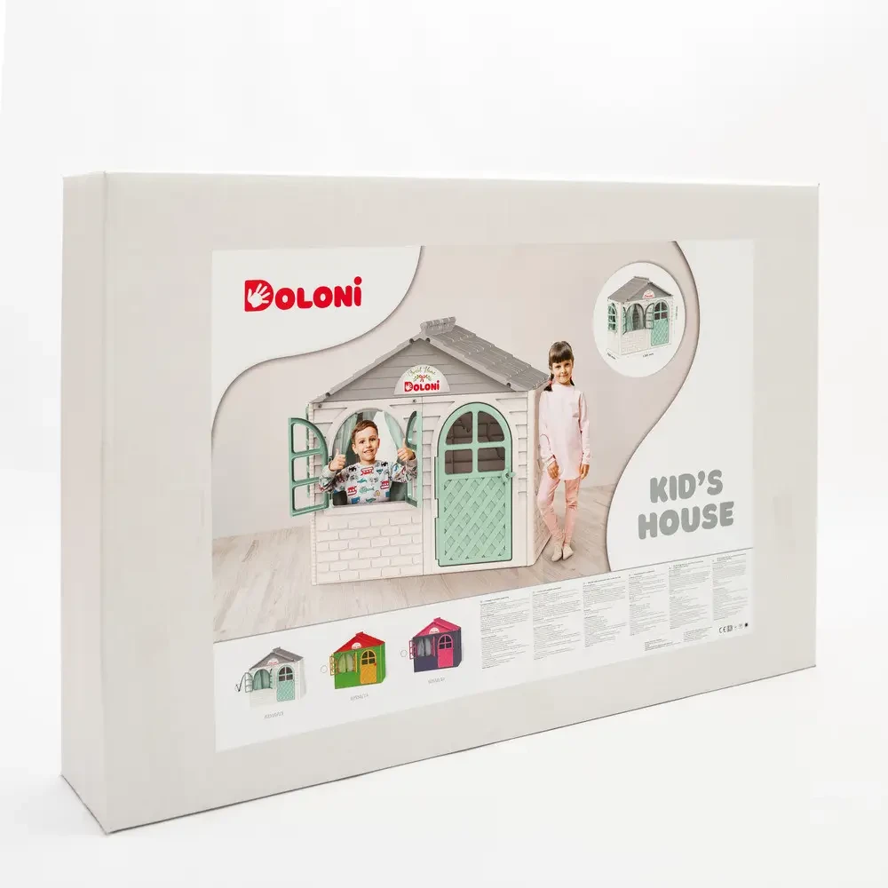 Садовой детский игровой пластиковый домик для сада и улицы со шторками Doloni 129х120х69 - фото 2 - id-p2185498424
