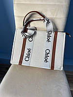 Жіноча сумка текстильна Chloe молодіжна, брендова сумка шопер через плече