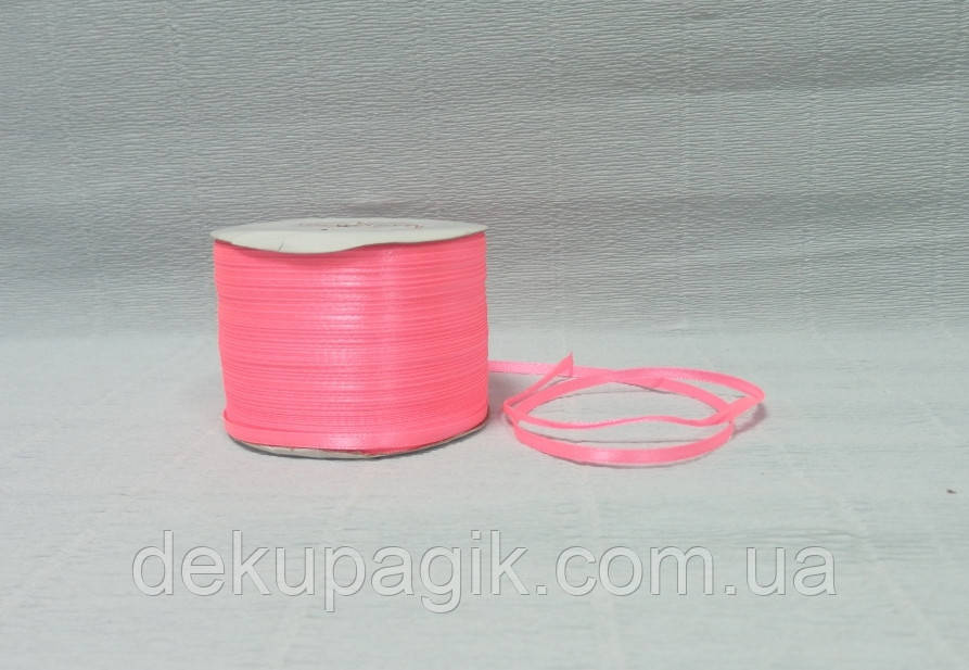 Стрічка атласна, Рожева, 0,3 см, фото 1