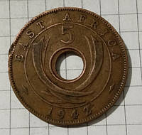 5 центов 1942 г. Британская Восточная Африка