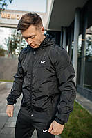 Ветровка мужская Nike черная, весенняя куртка Найк
