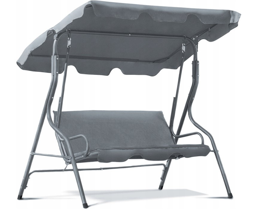 Садова гойдалка з навісом і матрацем Funfit Garden Relax Сірі, фото 1