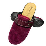 Жіночі домашні тапочки велюрові inblu на липучках з ремінцем регулюючим підйом та м'якою замшевою устілкою, фото 7