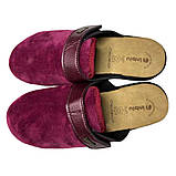 Жіночі домашні тапочки велюрові inblu на липучках з ремінцем регулюючим підйом та м'якою замшевою устілкою, фото 3