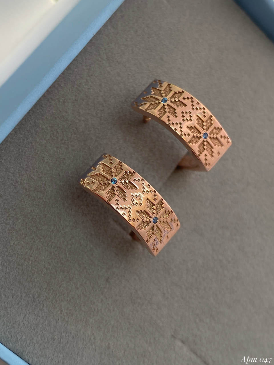 Сережки орнамент у позолоті, фото 1