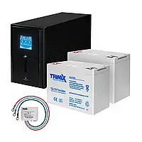 Комплект резервного живлення: Kraft PSW1000VA/800W(LCD)24V UPS + гелева батарея 1800 Вт*г (42-00061-4)